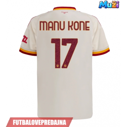 Lacne Muži Futbalové dres AS Roma Manu Kone #17 2026-27 Krátky Rukáv - Preč